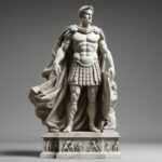Majestic Roman Warrior Sculpted in Marble