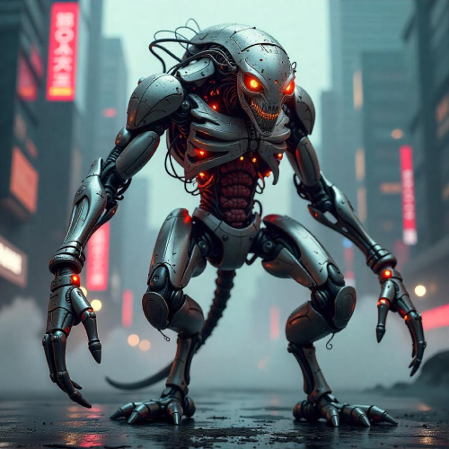 A Biomechanical Creature in a Dystopian Future