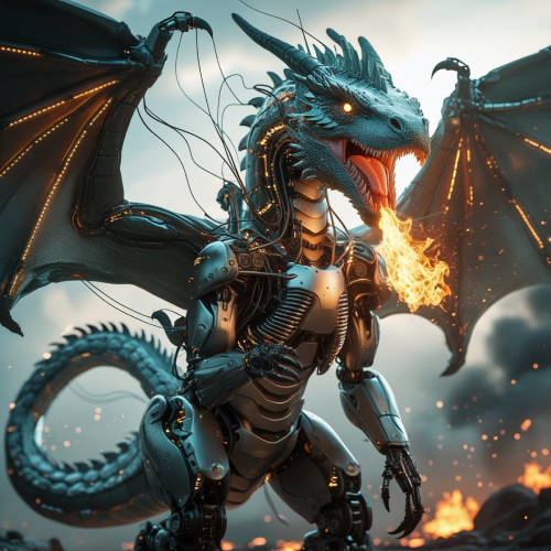 Image Generative Prompt for Biomechanical Dragon