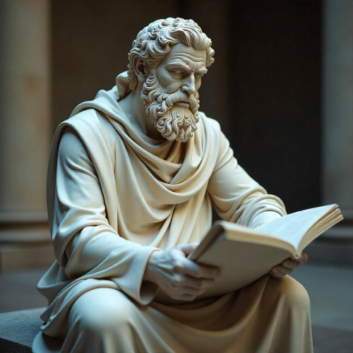A Marble Statue of a Greek Philosopher