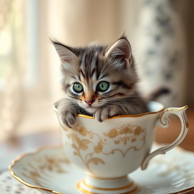 Miniature Cat Macro Photography AI prompt Template