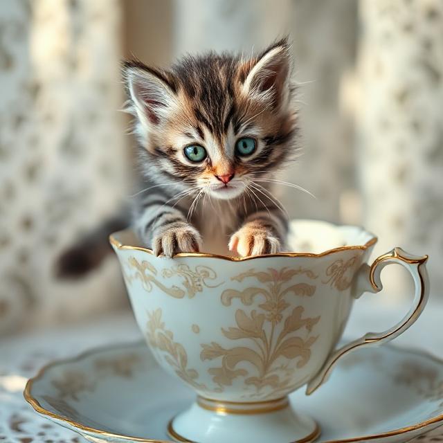 Miniature Cat Macro Photography AI prompt Template