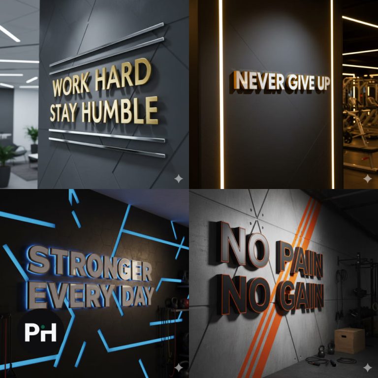 Realistic 3d Wall Mounted Motivational Signage AI Prompt template